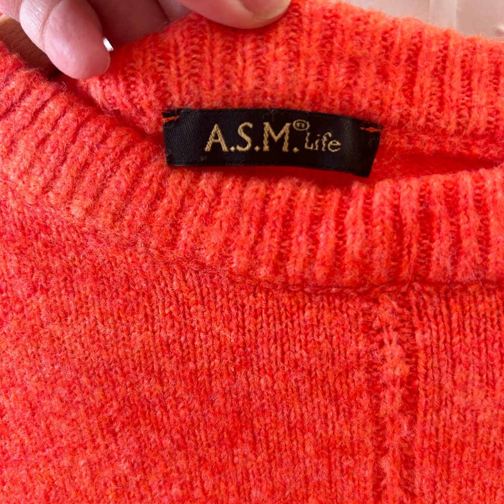 Women's Orange Crewneck Sweater